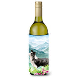 Caroline'S Treasures Ck1990Literk Mountian Flowers Border Collie Wine Bottle Hugger Cold-Beverage-Koozies, 750 Ml, Multicolor,