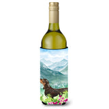 Caroline'S Treasures Ck1993Literk Mountian Flowers Dachshund Wine Bottle Hugger Cold-Beverage-Koozies, 750 Ml, Multicolor