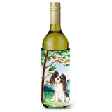 Caroline'S Treasures Tree Tricolor Cavalier Spaniel Wine Bottle Hugger Cold-Beverage-Koozies, 750 Ml, Multicolor