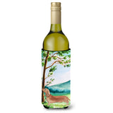 Caroline'S Treasures Ck2002Literk Under The Tree Red Dachshund Wine Bottle Hugger Cold-Beverage-Koozies, 750 Ml, Multicolor