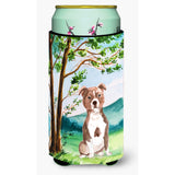 Caroline'S Treasures Ck2003Tbc Under The Tree Red Staffie Tall Boy Hugger Cold-Beverage-Koozies, Multicolor