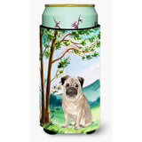 Caroline'S Treasures Ck2004Tbc Under The Tree Fawn Pug Tall Boy Hugger Cold-Beverage-Koozies, Multicolor