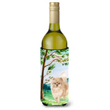 Caroline'S Treasures Ck2005Literk Under The Tree Pomeranian Wine Bottle Hugger Cold-Beverage-Koozies, 750 Ml, Multicolor
