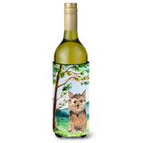 Caroline'S Treasures Ck2006Literk Under The Tree Norwich Terrier Wine Bottle Hugger Cold-Beverage-Koozies, 750 Ml, Multicolor,