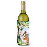 Caroline'S Treasures Ck2014Literk Under The Tree English Bulldog Wine Bottle Hugger Cold-Beverage-Koozies, 750 Ml, Multicolor,