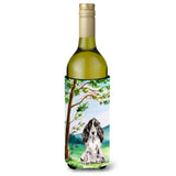 Caroline'S Treasures Tree Black Parti Cocker Spaniel Wine Bottle Hugger Cold-Beverage-Koozies, 750 Ml, Multicolor