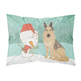 Caroline'S Treasures Snowman German Shepherd Christmas Fabric Standard Pillowcase