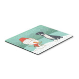 Black Boxer And Snowman Christmas Mouse Pad, Hot Pad Or Trivet