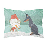 Caroline'S Treasures Snowman Doberman Christmas Fabric Standard Pillowcase
