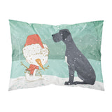 Caroline'S Treasures Snowman Black Dane Christmas Fabric Standard Pillowcase
