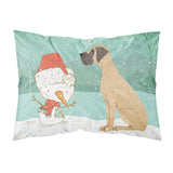 Caroline'S Treasures Snowman Fawn Natural Dane Christmas Fabric Standard Pillowcase