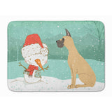 Caroline'S Treasures Cropped Fawn Dane Snowman Christmas Machine Washable Memory Foam Mat, Multicolor