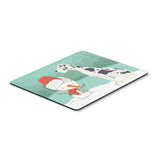 Harlequin Great Dane Snowman Christmas Mouse Pad, Hot Pad Or Trivet
