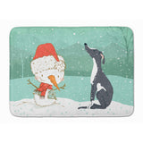 Caroline'S Treasures Black Greyhound Snowman Christmas Machine Washable Memory Foam Mat, Multicolor