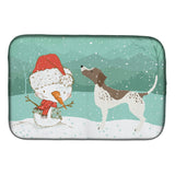 Caroline'S Treasures German Shorthair Snowman Christmas Dish Drying Mat, 14 X 21, Multicolor