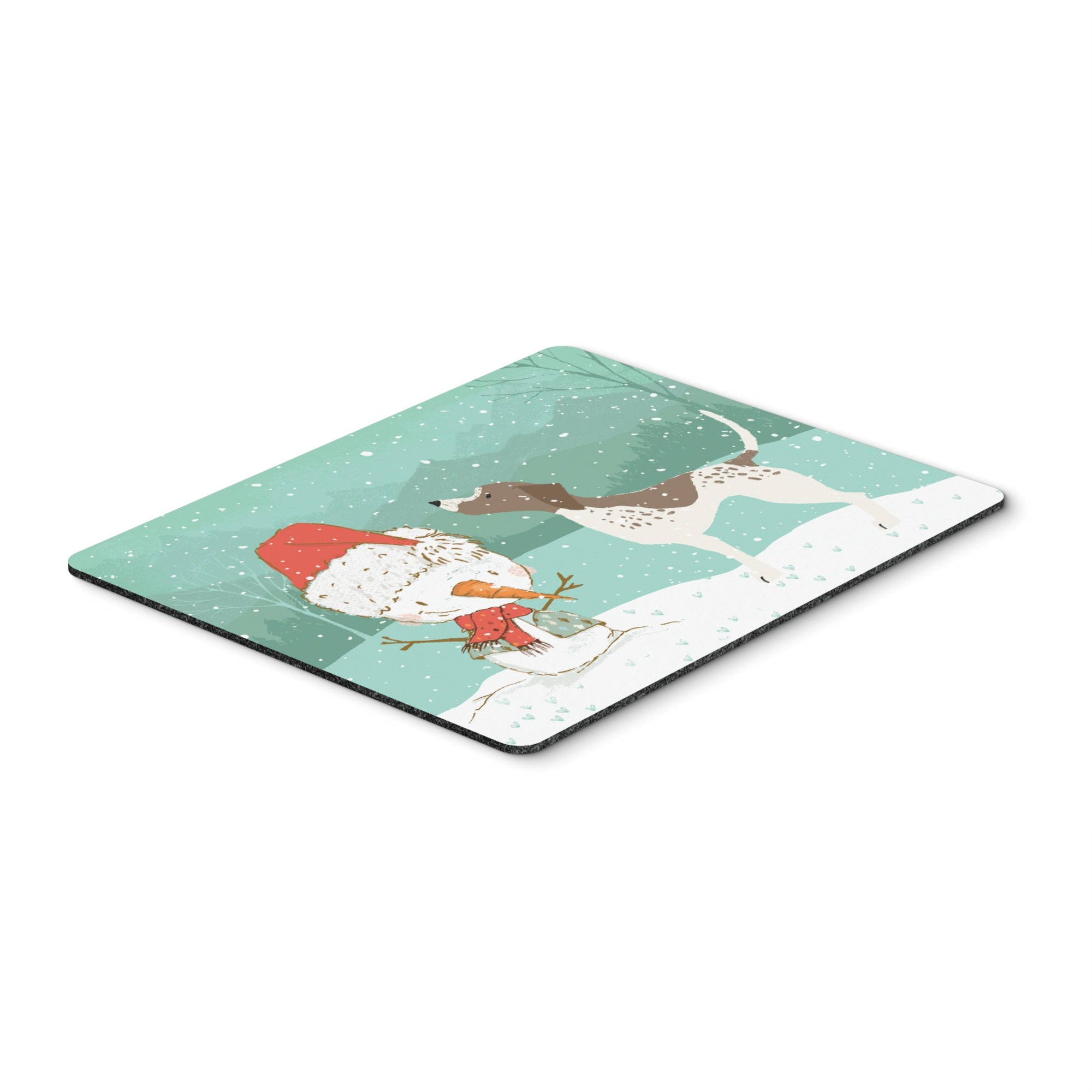 German Shorthair Snowman Christmas Mouse Pad, Hot Pad Or Trivet