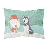 Caroline'S Treasures Snowman Siberian Husky Christmas Fabric Standard Pillowcase