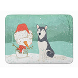 Caroline'S Treasures Siberian Husky Snowman Christmas Machine Washable Memory Foam Mat, Multicolor