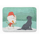 Caroline'S Treasures Black Labrador Snowman Christmas Machine Washable Memory Foam Mat, Multicolor