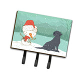 Caroline'S Treasures Black Labrador Snowman Christmas Leash Or Key Holder Hooks, Multicolor