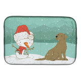Caroline'S Treasures Chocolate Labrador Snowman Christmas Dish Drying Mat, 14 X 21, Multicolor