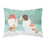 Caroline'S Treasures Snowman Saint Bernard Christmas Fabric Standard Pillowcase