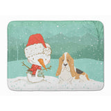 Caroline'S Treasures Basset Hound Snowman Christmas Machine Washable Memory Foam Mat, Multicolor