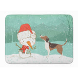 Caroline'S Treasures Beagle Snowman Christmas Machine Washable Memory Foam Mat, Multicolor