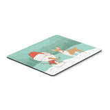Fawn Bull Terrier Snowman Christmas Mouse Pad, Hot Pad Or Trivet