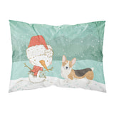 Caroline'S Treasures Snowman Tricolor Pembroke Corgi Christmas Fabric Standard Pillowcase