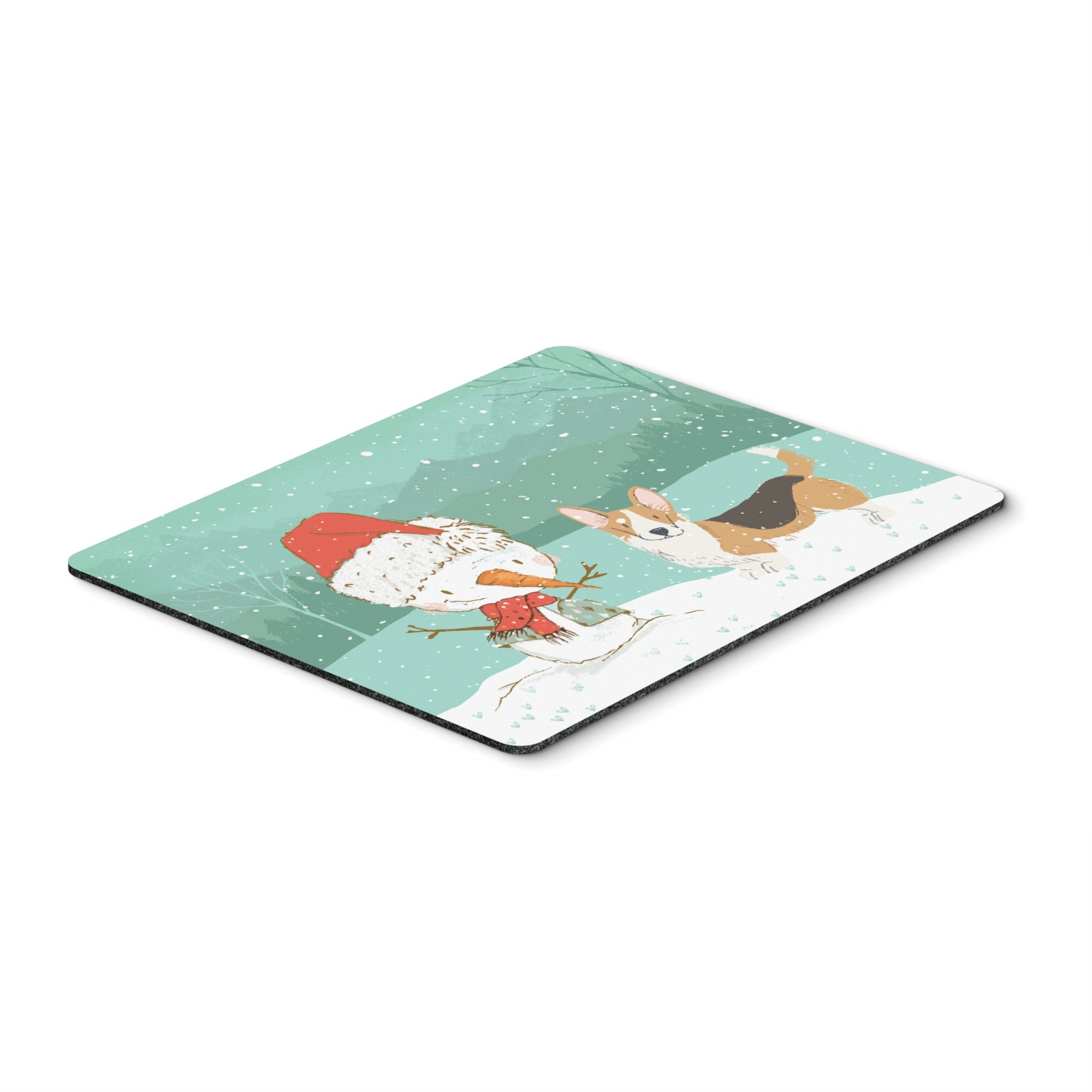 Tricolor Cardigan Corgi Snowman Christmas Mouse Pad, Hot Pad Or Trivet