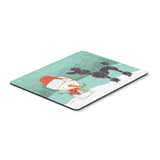 Black Poodle Snowman Christmas Mouse Pad, Hot Pad Or Trivet