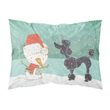 Caroline'S Treasures Snowman Black Poodle Christmas Fabric Standard Pillowcase