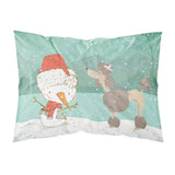 Caroline'S Treasures Snowman Chocolate Poodle Christmas Fabric Standard Pillowcase