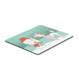 Pink Poodle Snowman Christmas Mouse Pad, Hot Pad Or Trivet
