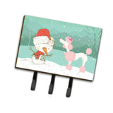 Caroline'S Treasures Pink Poodle Snowman Christmas Leash Or Key Holder Hooks
