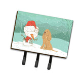 Caroline'S Treasures Tan Spaniel Snowman Christmas Leash Or Key Holder Hooks, Multicolor