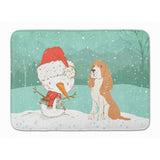 Caroline'S Treasures Red Spaniel Snowman Christmas Machine Washable Memory Foam Mat, Multicolor
