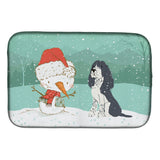 Caroline'S Treasures English Springer Spaniel Snowman Christmas Dish Drying Mat, 14 X 21