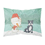 Caroline'S Treasures Snowman Black Staffie Christmas Fabric Standard Pillowcase