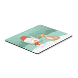 Brown Staffie Snowman Christmas Mouse Pad, Hot Pad Or Trivet