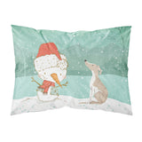 Caroline'S Treasures Snowman Whippet Christmas Fabric Standard Pillowcase