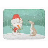 Caroline'S Treasures Whippet Snowman Christmas Machine Washable Memory Foam Mat, Multicolor