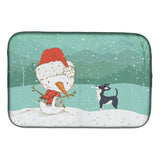 Caroline'S Treasures Black Chihuahua Snowman Christmas Dish Drying Mat, 14 X 21