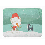 Caroline'S Treasures Black Chihuahua Snowman Christmas Machine Washable Memory Foam Mat, Multicolor