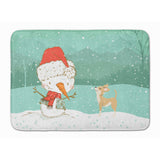Caroline'S Treasures Tan Chihuahua Snowman Christmas Machine Washable Memory Foam Mat, Multicolor