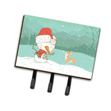 Caroline'S Treasures Tan Chihuahua Snowman Christmas Leash Or Key Holder Hooks, Multicolor
