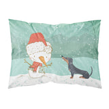 Caroline'S Treasures Snowman Black Tan Dachshund Christmas Fabric Standard Pillowcase