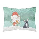 Caroline'S Treasures Snowman Black French Bulldog Christmas Fabric Standard Pillowcase