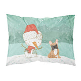 Caroline'S Treasures Snowman Fawn French Bulldog Christmas Fabric Standard Pillowcase